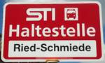 (133'871) - STI-Haltestellenschild - Unterlangenegg, Ried-Schmiede - am 28.