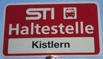 (136'846) - STI-Haltestellenschild - Hfen, Kistlern - am 22.