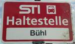 (148'321) - STI-Haltestellenschild - Wangelen, Bhl - am 15.