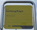 (159'173) - STI-Haltestellenschild - Thun, Reitweg/Expo - am 15.