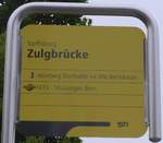 (171'925) - STI-Haltestellenschild - Steffisburg, Zulgbrcke - am 20.