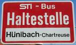(128'218) - STI-Haltestellenschild - H�nibach, H�nibach-Chartreuse - am 1.