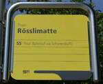 (153'957) - STI-Haltestellenschild - Thun, R�sslimatte - am 17.