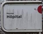 (270'777) - tpf-Haltestellenschild - Meyriez, Hpital - am 9.