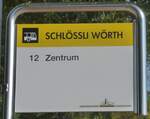 (209'564) - VERKEHRSBETRIEBE SCHAFFHAUSEN-Haltestellenschild - Neuhausen, Schlssli Wrth - am 14.