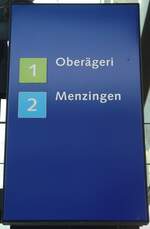 (138'045) - Zugerland Verkehrsbetriebe-Haltestellenschild - Zug, Bahnhof - am 6.