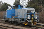 650 077-7 der Firma Vossloh Locomotives GmbH beim Rangieren in Rostock-Bramow.23.03.2018    Grüße gehen hierbei an die Rangierer von der G6