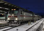 146 569-9 mit IC 2235(Rostock-Leipzig)kurz vor der Ausfahrt im Rostocker Hbf.06.01.2024