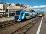 Neuster PKP-Triebwagen ist der SA132.Hier verlie SA132-002 am 04.September 2010 den Bahnhof Szczecin Glowny.