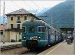 Ein FS Ale 803 wartet in Tirano auf die Abfahrt nach Sondrio.