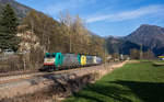 483 004, 189 902 und 186 441 am 7. April 2017 bei Freienfeld/Campo di Trens.