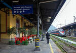 Bahnhofsimpression im Bahnhof Domodossola am 07 September 2021 hier am Bahnsteig 1 genießen wir sehr gerne den Caffè espresso.