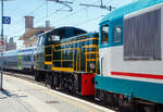 Die Diesellos D.345 1010 (92 83 2345 010-8 I-TI) mit der wohl frisch aus der Revision kommenden D.245 6118 (98 83 2245 718-1 I-TI) am Haken, beide der Trenitalia (100-prozentige Tochtergesellschaft der FS), am 14 Juli 2022 im Bahnhof Roma Termini. Für einen Gleiswechsel musste das Gespann in den Bahnhof rangieren.
Diese der BR 245.6 (Serie 245.6010-6124) besitzen keine Kuppelstangen, sondern haben einen hydrodynamischen Antrieb. Die Antriebsübertragung erfolgt vom Dieselmotor über eine Gelenkwelle auf ein hydrodynamisches Voith-Turbogetriebe vom Typ L 24 U (Zwei-Wandler-Getriebe mit Wendegetriebe) von diesem wiederum über Gelenkwellen auf die drei Achsgetriebe. Ursprünglich hatten diese von Cantieri Navali Riuniti/OM/Jenbacher Werke gebaute Lokserie einen Zweitakt-Dieselmotor vom Typ Jenbach JW 600. 
Bei Dieselloks kommt es häufig zu einer Neumotorisierung, da die Lebensdauer des Verbrennungsmotors typischerweise kürzer ist als die der anderen Hauptfahrzeugteile wie Fahrgestell, Aufbau, Getriebe und Laufwerk. Das umfangreiche Modernisierungsprojekt der hydraulisch angetriebenen Rangierlokomotiven der Baureihe 245.6 (6010–6124) besonders interessant. Neben dem Austausch des Dieselmotors werden verschiedene Bordsysteme erneuert oder integriert. Ziel ist eine „rentable Nutzung über einen längeren Zeitraum“, wie in den entsprechenden technischen Spezifikationen angegeben. Dies ist ein hervorragendes Ergebnis für Lokomotiven, die seit über 50 Jahren im Einsatz sind.
Das Umbaukonzept der Trenitalia:
Nun kommt bei den Loks ein Motor vom italienischen Hersteller Isotta Fraschini Motori S.p.A. (Bari) zum Einsatz. Es ist ein 12-Zylinder-Diesel-V 90°-Saugmotor vom Typ V 1712 NF (bei Isotta Fraschini auch als V 1712 N0TF-L245 bezeichnet) mit einer Leistung von 412 kW bei 1.500 U/min. Die Zylinder haben eine Bohrung von Ø 170, der Kolbenhub beträgt 170 mm, so ergibt sich ein von 46,3 Liter (46.304,04 cm³). Das Motorgewicht (trocken) beträgt ca. 3.450 kg.
TECHNISCHE DATEN:
Spurweite:  1.435 mm (Normalspur)
Achsformel: C
Länge über Puffer: 9.240 mm
Achsabstände: 1.500 / 2.500 mm
Treibraddurchmesser: 1.040 mm
Eigengewicht: 46 t
Höchstgeschwindigkeit: 64 km/h (im Rangiergang 32 km/h)
Motorleistung: 412 kW
Getriebe: Voith L 24 U
Das Umbaukonzept der Mercitalia Shunting&Terminal:
Die Mercitalia Shunting&Terminal (MIST, auch eine Tochtergesellschaft der FS), hat eine andere Modernisierung, der Baureihe 245.6 (6010–6124), gewählt:
Nach der Re-Motorisierung kommt nun ein wassergekühlter Sechszylinder-Viertakt-Reihendieselmotor mit Common-Rail-Direkteinspritzung, vier Ventilen pro Zylinder, mit Turbolader und Ladeluftkühlung, sowie AdBlue-Abgasnachbehandlung vom Typ TAD1384VE des schwedischen Herstellers AB Volvo Penta. Durch den neuen Motor konnte auch die Anfahrzugkraft von 165 kN auf 190 kN gesteigert werden.
Motordaten:
Leistung: 375 kW (510 PS) bei 1.500 U/min
Max. Drehmoment:  2.540 Nm
Hubraum: 12.78 l (Bohrung Ø 131 mm x 158 mm Hub)
Motor Abmessung (L x B x H): 1.251 x 932 x 1.200 mm)
Motorgewicht (trocken): 1.215 kg
Dank der Abgasnachbehandlung mit dem Additiv AdBlue (Harnstoff in Wasserlösung) vor dem Durchlauf durch einen Katalysator und einen Keramikpartikelfilter sowie einem elektronischen Steuerungssystem, das mit verschiedenen Sensoren verbunden ist, die Additivdosierung steuert und mit der Fahrzeuglogik und den Bordmonitoren kommuniziert, erfüllt der Antriebsstrang die europäischen Abgasnormen der EU Stufe V.
Der Motor ist über Schwingungsdämpfer mit einer massiven Stahlprofilkonstruktion verbunden, die das Motorpaket trägt, mit dem Lokomotivrahmen verschraubt ist und den Bereich neben der Kabine einnimmt.
 Die Diesellos D.345 1010 (92 83 2345 010-8 I-TI) mit der wohl frisch aus der Revision kommenden D.245 6118 (98 83 2245 718-1 I-TI) am Haken, beide der Trenitalia (100-prozentige Tochtergesellschaft der FS), am 14 Juli 2022 im Bahnhof Roma Termini. Für einen Gleiswechsel musste das Gespann in den Bahnhof rangieren.
Diese der BR 245.6 (Serie 245.6010-6124) besitzen keine Kuppelstangen, sondern haben einen hydrodynamischen Antrieb. Die Antriebsübertragung erfolgt vom Dieselmotor über eine Gelenkwelle auf ein hydrodynamisches Voith-Turbogetriebe vom Typ L 24 U (Zwei-Wandler-Getriebe mit Wendegetriebe) von diesem wiederum über Gelenkwellen auf die drei Achsgetriebe. Ursprünglich hatten diese von Cantieri Navali Riuniti/OM/Jenbacher Werke gebaute Lokserie einen Zweitakt-Dieselmotor vom Typ Jenbach JW 600. 
Bei Dieselloks kommt es häufig zu einer Neumotorisierung, da die Lebensdauer des Verbrennungsmotors typischerweise kürzer ist als die der anderen Hauptfahrzeugteile wie Fahrgestell, Aufbau, Getriebe und Laufwerk. Das umfangreiche Modernisierungsprojekt der hydraulisch angetriebenen Rangierlokomotiven der Baureihe 245.6 (6010–6124) besonders interessant. Neben dem Austausch des Dieselmotors werden verschiedene Bordsysteme erneuert oder integriert. Ziel ist eine „rentable Nutzung über einen längeren Zeitraum“, wie in den entsprechenden technischen Spezifikationen angegeben. Dies ist ein hervorragendes Ergebnis für Lokomotiven, die seit über 50 Jahren im Einsatz sind.
Das Umbaukonzept der Trenitalia:
Nun kommt bei den Loks ein Motor vom italienischen Hersteller Isotta Fraschini Motori S.p.A. (Bari) zum Einsatz. Es ist ein 12-Zylinder-Diesel-V 90°-Saugmotor vom Typ V 1712 NF (bei Isotta Fraschini auch als V 1712 N0TF-L245 bezeichnet) mit einer Leistung von 412 kW bei 1.500 U/min. Die Zylinder haben eine Bohrung von Ø 170, der Kolbenhub beträgt 170 mm, so ergibt sich ein von 46,3 Liter (46.304,04 cm³). Das Motorgewicht (trocken) beträgt ca. 3.450 kg.
TECHNISCHE DATEN:
Spurweite:  1.435 mm (Normalspur)
Achsformel: C
Länge über Puffer: 9.240 mm
Achsabstände: 1.500 / 2.500 mm
Treibraddurchmesser: 1.040 mm
Eigengewicht: 46 t
Höchstgeschwindigkeit: 64 km/h (im Rangiergang 32 km/h)
Motorleistung: 412 kW
Getriebe: Voith L 24 U
Das Umbaukonzept der Mercitalia Shunting&Terminal:
Die Mercitalia Shunting&Terminal (MIST, auch eine Tochtergesellschaft der FS), hat eine andere Modernisierung, der Baureihe 245.6 (6010–6124), gewählt:
Nach der Re-Motorisierung kommt nun ein wassergekühlter Sechszylinder-Viertakt-Reihendieselmotor mit Common-Rail-Direkteinspritzung, vier Ventilen pro Zylinder, mit Turbolader und Ladeluftkühlung, sowie AdBlue-Abgasnachbehandlung vom Typ TAD1384VE des schwedischen Herstellers AB Volvo Penta. Durch den neuen Motor konnte auch die Anfahrzugkraft von 165 kN auf 190 kN gesteigert werden.
Motordaten:
Leistung: 375 kW (510 PS) bei 1.500 U/min
Max. Drehmoment:  2.540 Nm
Hubraum: 12.78 l (Bohrung Ø 131 mm x 158 mm Hub)
Motor Abmessung (L x B x H): 1.251 x 932 x 1.200 mm)
Motorgewicht (trocken): 1.215 kg
Dank der Abgasnachbehandlung mit dem Additiv AdBlue (Harnstoff in Wasserlösung) vor dem Durchlauf durch einen Katalysator und einen Keramikpartikelfilter sowie einem elektronischen Steuerungssystem, das mit verschiedenen Sensoren verbunden ist, die Additivdosierung steuert und mit der Fahrzeuglogik und den Bordmonitoren kommuniziert, erfüllt der Antriebsstrang die europäischen Abgasnormen der EU Stufe V.
Der Motor ist über Schwingungsdämpfer mit einer massiven Stahlprofilkonstruktion verbunden, die das Motorpaket trägt, mit dem Lokomotivrahmen verschraubt ist und den Bereich neben der Kabine einnimmt.