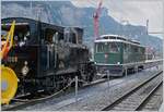 Brünigbahn Berglok unter sich: im Vordergrund (und leider angeschnitten) die SBB HG 3/3 1068 und im Hintergrund der 'Muni, die HGe 4/4 1992.
Während von den HGe 4/4 I nur zwei Stücke gebaut wurden, lieferte die SLM von 1905 bis 1926 1 ...