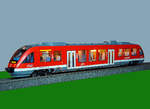   Der Dieseltriebwagen 640 011 (95 80 0640 011-2 D-DB), ein Alstom Coradia LINT 27 der 3-Länder-Bahn als RB 95 (Au/Sieg - Betzdorf - Siegen).