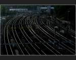 Gleisanlagen im Abendlicht n�rdlich von Stockholm C.