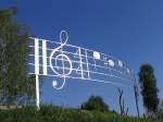 Kl�nge: Noten der Klangtreppe im Seepark-Golf im Seepark Linzgau, Pfullendorf.