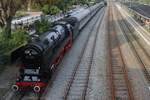 SSN 01 1075 steht am Schlss den letzten Dampfpendelzuges von Terug naar Toen des Tages nach Beekbergen in Dieren am 6 September 2025. 