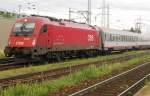 ÖBB 1216 238 lauft am 28 Mai 2012 in Wien-Hütteldorf ein.