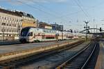 DB Triebzug 4010 105-3 CH-DB fhrt whrend einer Testfahrt in den Westbahnhof in Wien ein.