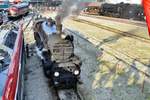 Vogelblick auf 310.23 ins Budapester Eisenbahnmuseumpark am 8 September 2018.