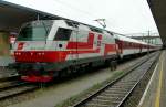 BB 1014 011-9 wartet mit dem IC 405 nach Kosice in Wien Westbahnhof auf die Abfahrt. 
19. Mai 2008