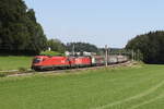 1016 008 und 1293 022 waren am 7. August 2024 bei Axdorf in Richtung Mnchen unterwegs.