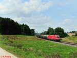 1116 090 zieht ein gemischten Güterzug bei Sinsgrün Richtung Passau.