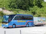 Setra 411 HD von Litzlbauer mit Anhnger aus sterreich im Stadthafen Sassnitz.