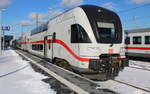 4110 110-2 als IC 2271(Warnemünde-Dresden)kurz vor der Ausfahrt in Warnemünde.12.02.2021