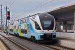 Triebzug der Westbahn, f�hrt in den Bahnhof von Linz ein. 06.05.2026