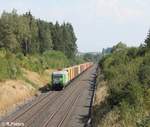 ER20-01 zieht den Wiesau Containerzug nach Hof bei Großwenden.