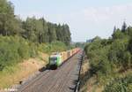 ER20-01 zieht den Wiesau Containerzug nach Hof bei Großwenden.