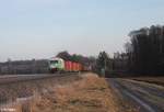 ER20-01 mit dem Wiesau Containerzug Wiesau - Hamburg im Abendlicht bei Oberteich.