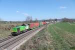 G1700.03 mit dem Wiesau - Hamburg Containerzug bei Unterthölau gen Hof.