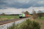 ER20-03 mit dem Wiesau Containerzug umgeleitet über Regensburg , bei Naabdemenreuth.