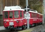 (247'589) - LSE-Triebwagen - Nr. 5 - am 24. M�rz 2023 im Bahnhof Giswil