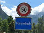 (194'432) - Ortstafel von Tr�mmelbach mit H�chstgeschwindigkeit am 25.