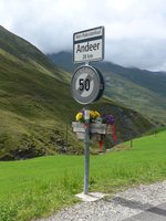 (174'209) - Ortsendetafel von Avers Juf und Ende der H�chstgeschwindigkeit am 21.