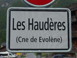 (184'100) - Ortstafel von Les Haud�res (Cne de Evol�ne) am 25.
