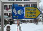 (245'659) - Wegweiser zur Wetterstation am 2. Februar 2023 in La Br�vine