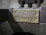 (227'584) - Typenschild der Habl�tzel-Maschine am 28. August 2021 in Vallorbe, Mus�e du fer et du chemin de fer