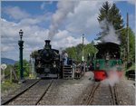 Die BFD HG 3/4 3 bei der Blonay Chamby Museumsbahn in Chaulin bei der Behandlung.