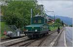 Die +GF+ Ge 4/4 75 der Blonay-Chamby Bahn raniert in Blonay.