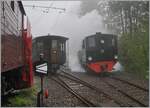 Dampf im Museumsbahnhof der Blonay-Chamby Bahn mit der G 2x 2/2 105 am Saison Eröffnungstag.