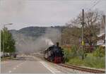 Kräftig dampfend und rauchend verlässt die Blonay-Chamby G 2x 2/2 105 Blonay in Richtung Chaulin.