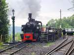 Die SEG  G 2x 2/2 105 der Blonay Chamby Bahn in der Lokbehandlung von Chaulin.