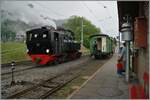 Die SEG G 2x 2/2 105 der Blonay Chamby Bahn rangiert in Blonay, um ihren Zug zu umfahren.