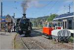 Autour de la voie ferrée / Rund um die eiserne Bahn (Herbstevent 2024) - Die HG 3/4 N° 3 und Le Biniou warten in Blonay auf die Abfahrt.

7. Sept. 2024