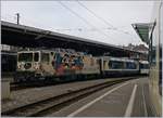 Eine MOB GDe 4/4 wartet in Montreux mit ihrem Panoramic Express auf die Abfahrt nach Zweisimmen.